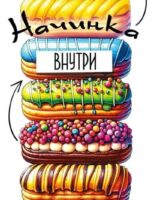 Конверт для денег. Начинка внутри. Эклеры