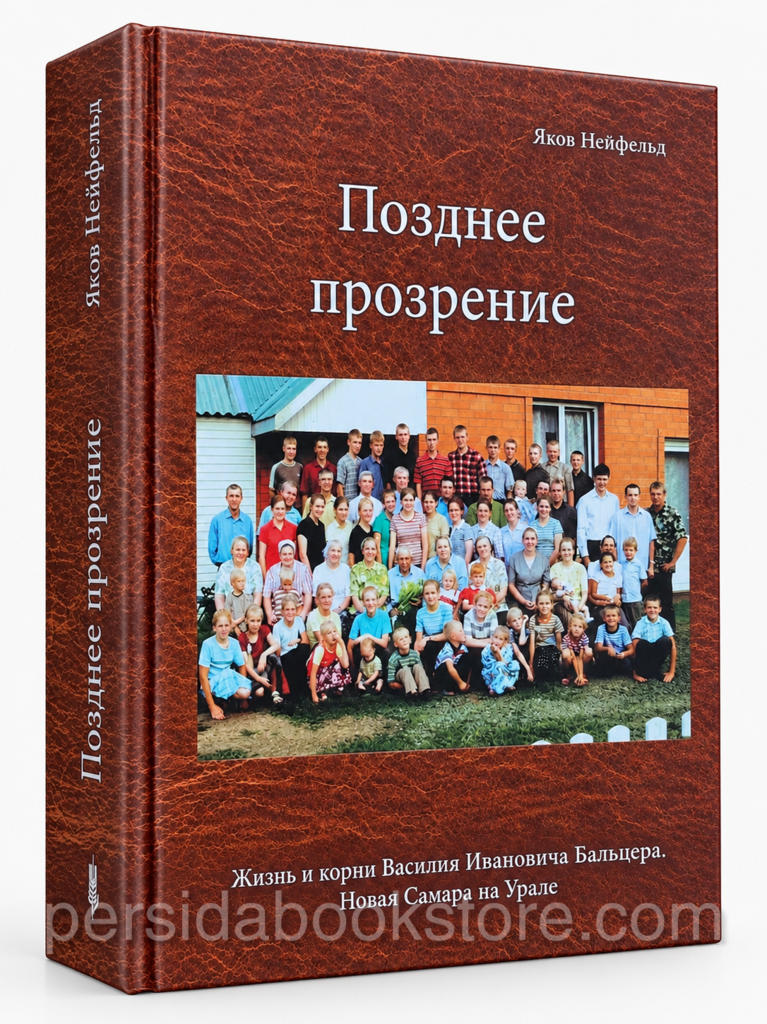 Позднее прозрение. Жизнь и корни Василия Бальцера — Яков Нейфельд, история меннонитства, твёрдая обложка, 688 страниц, формат 18 × 27 см.