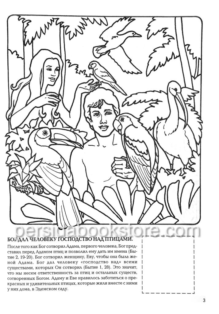 Бог сотворил птиц. Разукрашка с наклейками — изображение 4