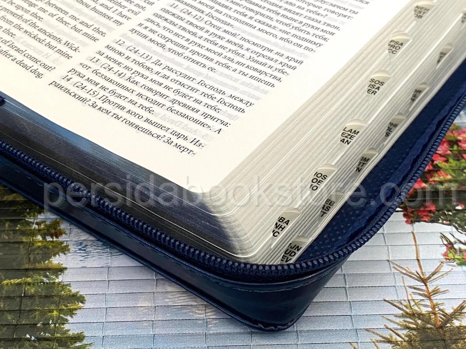 Русско-английская параллельная Библия Russian-English Parallel Bible 6″X 8″ (серо-синяя) — изображение 6