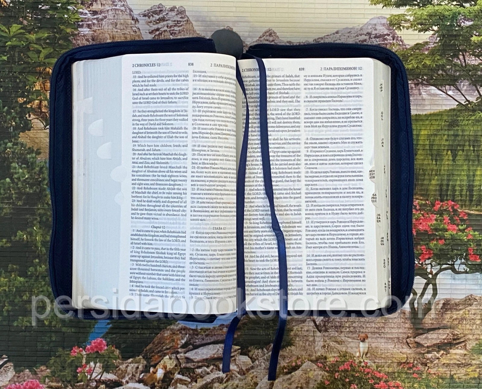 Русско-английская параллельная Библия Russian-English Parallel Bible 6″X 8″ (серо-синяя) — изображение 7